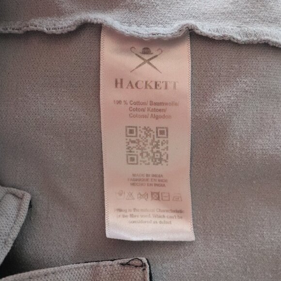 Hackett London Polo Embroidered-Logo XL Blue Slim Fit Cotton Pullover T-Shirt - Picture 10 of 10